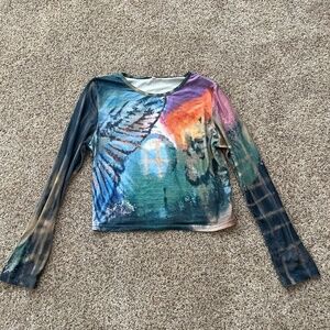 graphic long sleeve top
